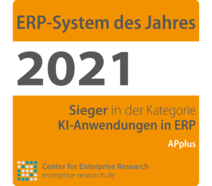 Siegel ERP-System des Jahres KI-Anwendungen
